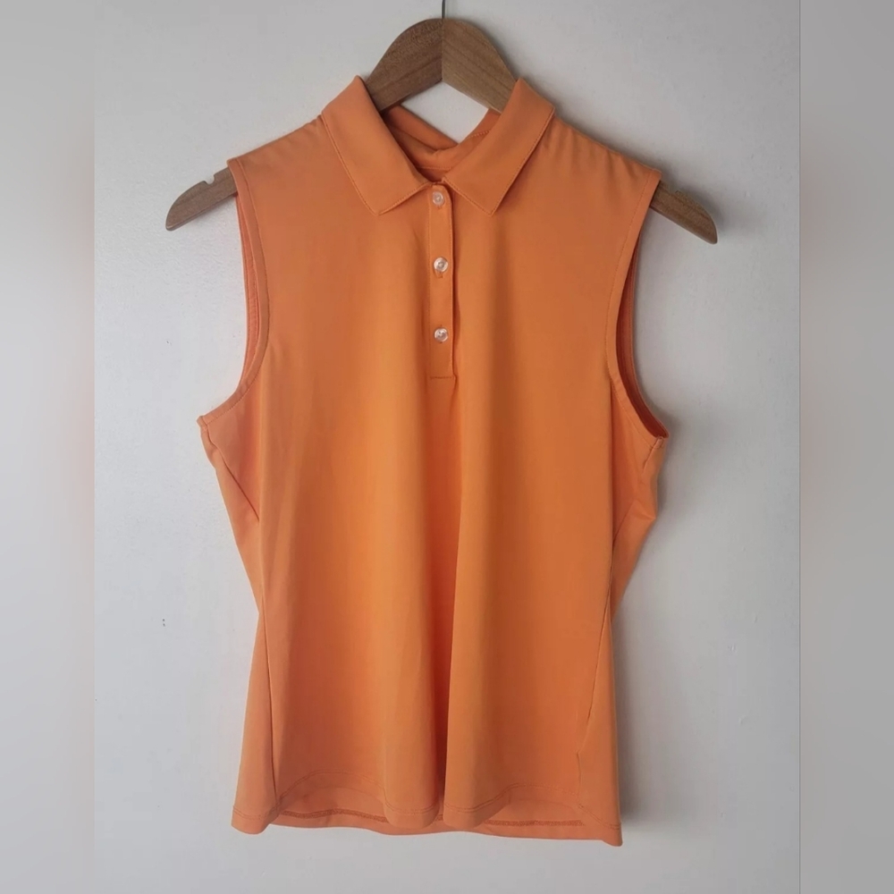 Greg Norman Play Dry Golf Performance Tank Top Womens Size M Orange Sleeveless